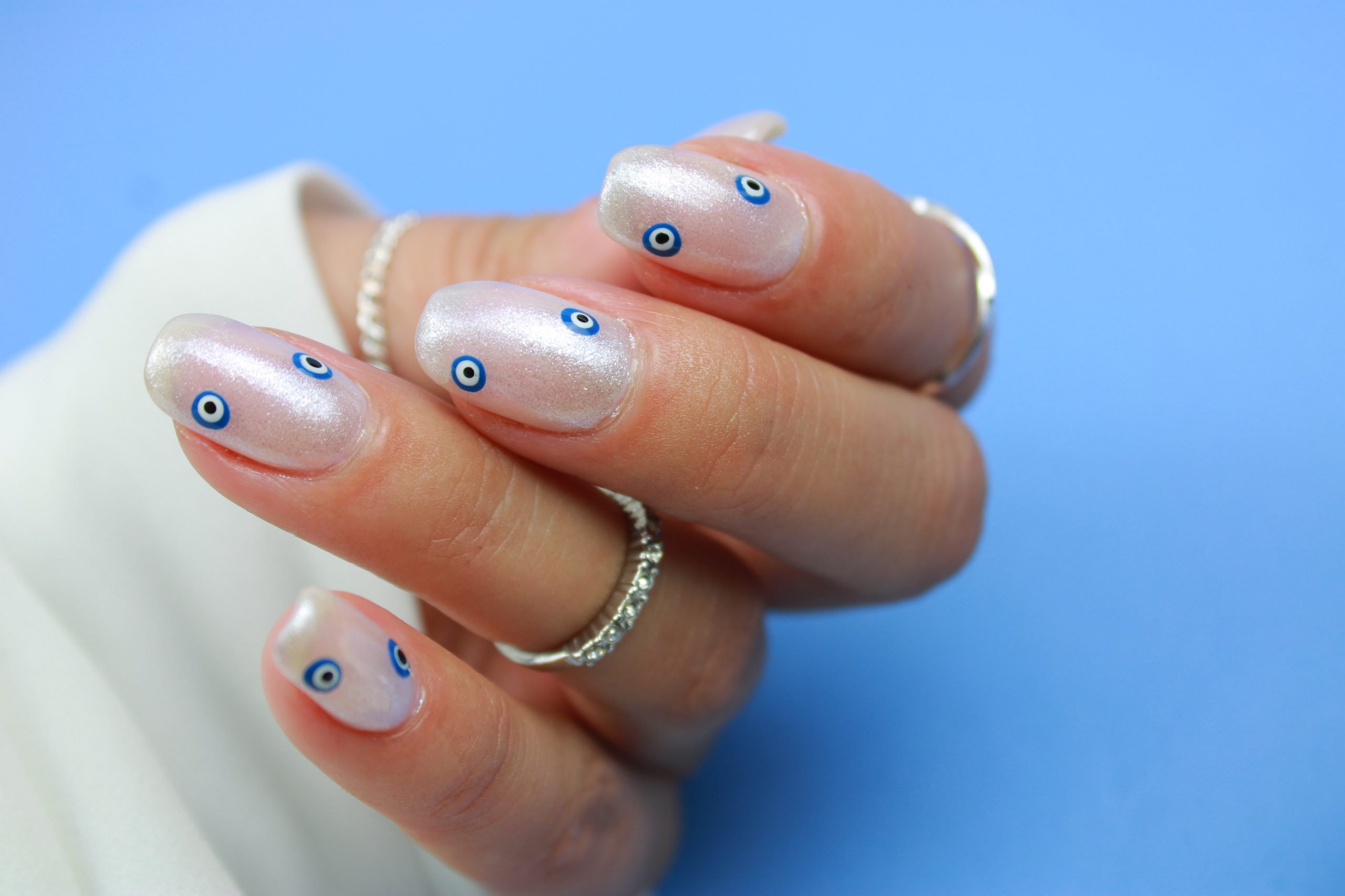 Evil Eye Nails To Ward Off Bad Energy | Blue Evil Eye Nail Designs